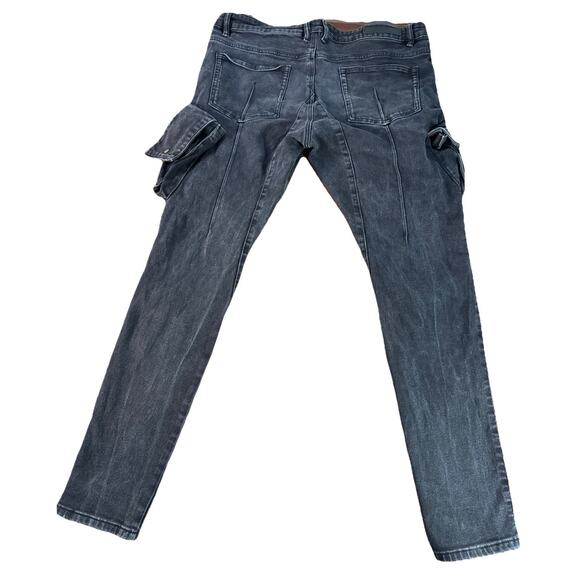 Embellish Black Prox Cargo Jeans Size 40 Practical And Comfortable Streetwear - Picture 5 of 15